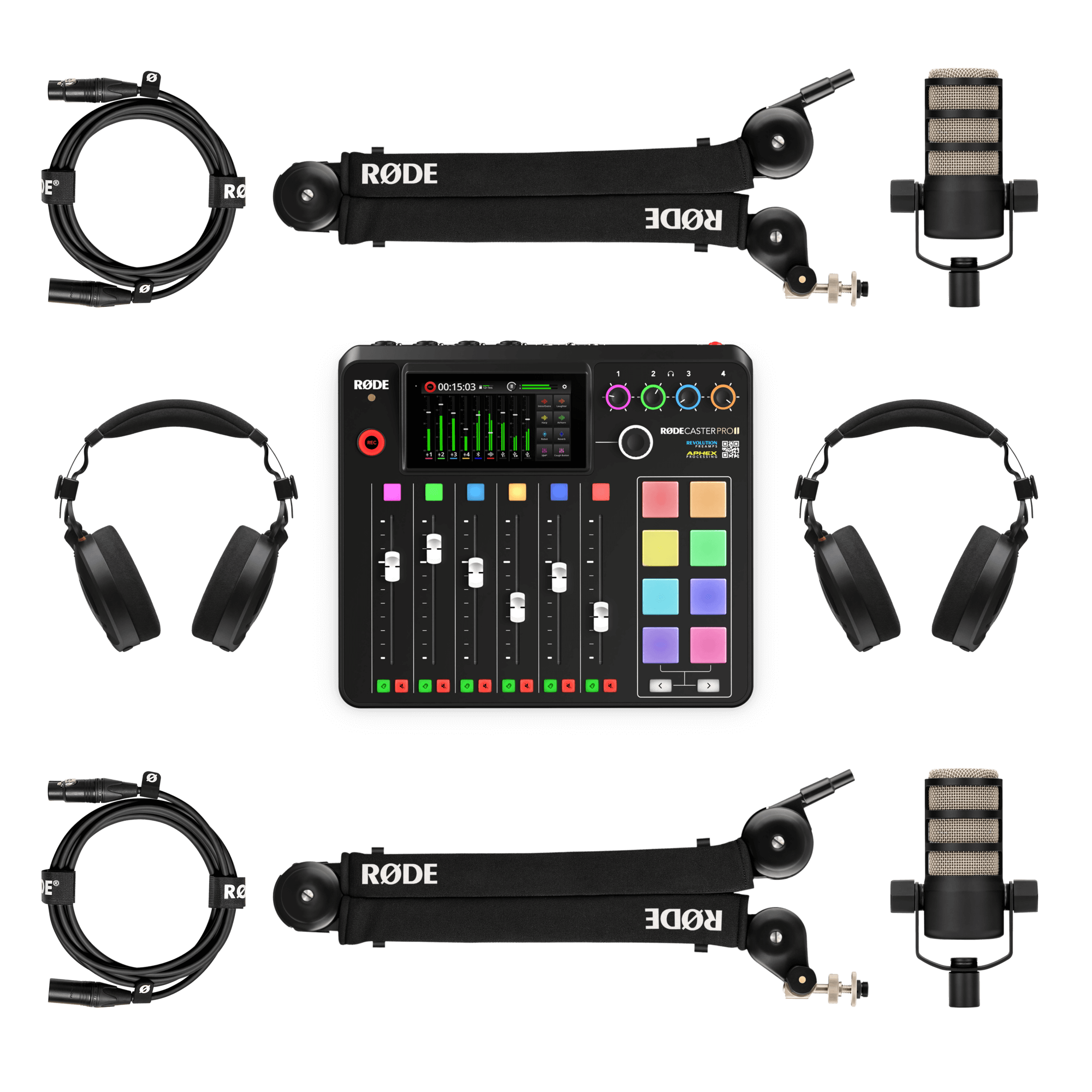 Dual Podcast Kit (RODECaster Pro II, Musta)